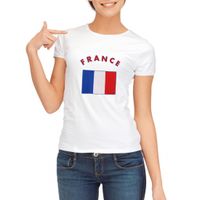 T-shirt met vlag Franse print voor dames - thumbnail