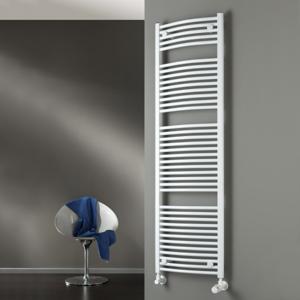Handdoekradiator HSK Line Round| 60x177.5 cm | CV en/of electrische werking | Wit