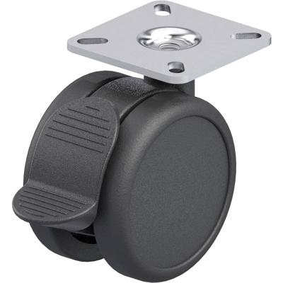 Blickle LKDB-PUA 75G-RA-P23 Kunststof dubbel zwenkwiel Wieldiameter: 75 mm Draagvermogen (max.): 75 kg 1 stuk(s)