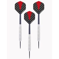 3x Set van 3 dartpijlen Longfield darts nickel silver 24 grams - thumbnail