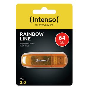 Intenso Rainbow Line USB-stick 64 GB Oranje (transparant) 3502490 USB-A 2.0