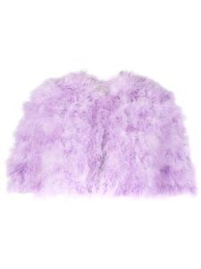 TWINSET veste crop à plumes - Violet