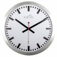 NeXtime 3999ST wandklok Kwartswandklok Cirkel Aluminium, Wit - thumbnail