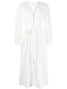 Marchesa Rosa robe en coton Indigo à coupe mi-longue - Blanc