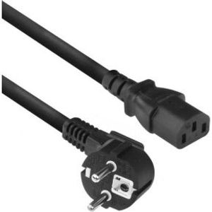 ACT Netsnoer CEE 7/7 male (haaks) - C13 zwart 2 m