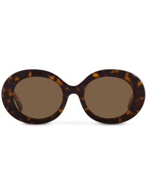 Dolce & Gabbana Eyewear lunettes de soleil rondes à effet écailles de tortue - Marron