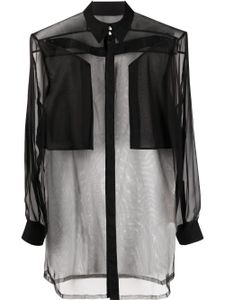 Rick Owens chemise à effet de transparence - Noir