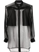 Rick Owens chemise à effet de transparence - Noir - thumbnail