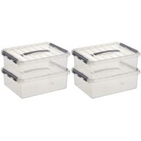 4x Opberg boxen/opbergdozen 10 liter 40 x 30 x 11 cm kunststof