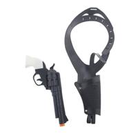 Carnaval/verkleed speelgoed holster met revolver/pistool - zwart - voor volwassenen/kinderen Carnaval/verkleed speelgoed holster met revolver/pistool - zwart - voor volwassenen/kinderen