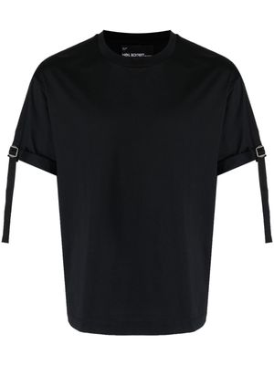 Neil Barrett t-shirt en coton à détails de boucles - Noir