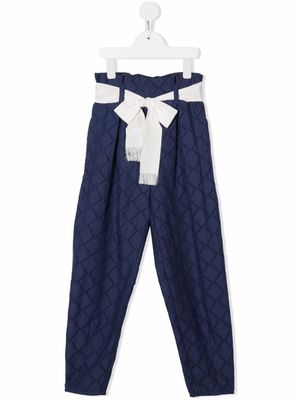 Monnalisa pantalon taille-haute à losanges - Bleu
