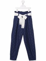Monnalisa pantalon taille-haute à losanges - Bleu