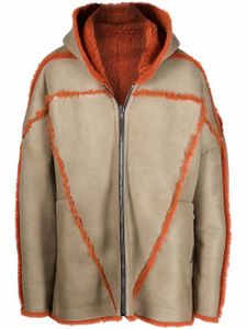 Rick Owens veste Jumbo Peter en peau lainée à capuche - Tons neutres