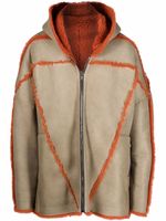 Rick Owens veste Jumbo Peter en peau lainée à capuche - Tons neutres