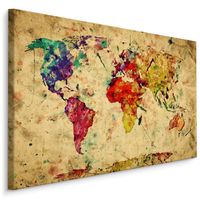 Schilderij - Vintage wereldkaart  , Wanddecoratie , Premium print - thumbnail