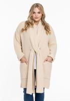 Yoek Vest met shawlkraag | Beige | Maat 50/52