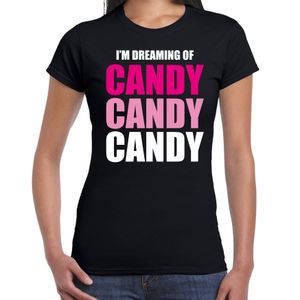 Dreaming of candy fun t-shirt zwart voor dames