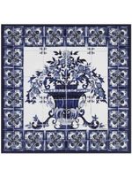 Dolce & Gabbana foulard en serge à imprimé Majolica - Bleu