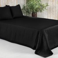 Dommelin Dommelin Sprei Chicago Satijn 300TC Zwart 50x260 cm Dommelin Dommelin Sprei Chicago Satijn 300TC Zwart 50x260 cm