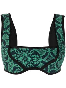 Marine Serre haut Oriental Towels à coupe courte - Vert