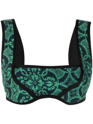 Marine Serre haut Oriental Towels à coupe courte - Vert