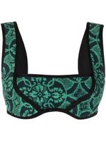 Marine Serre haut Oriental Towels à coupe courte - Vert