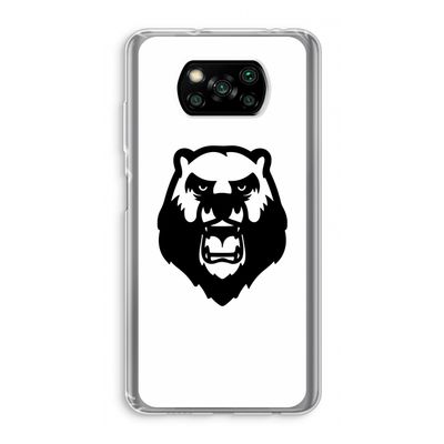 Angry Bear (white): Xiaomi Poco X3 Pro Transparant Hoesje