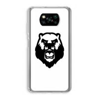 Angry Bear (white): Xiaomi Poco X3 Pro Transparant Hoesje