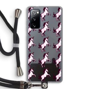 Musketon Unicorn: Samsung Galaxy S20 FE / S20 FE 5G Transparant Hoesje met koord