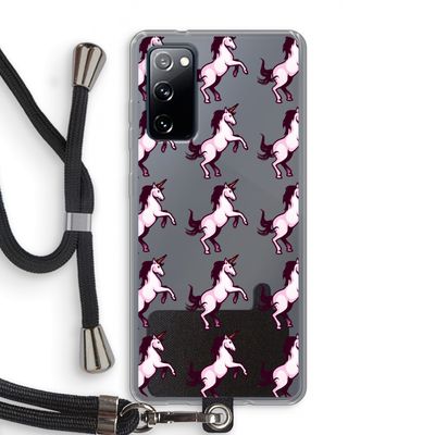 Musketon Unicorn: Samsung Galaxy S20 FE / S20 FE 5G Transparant Hoesje met koord