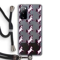 Musketon Unicorn: Samsung Galaxy S20 FE / S20 FE 5G Transparant Hoesje met koord