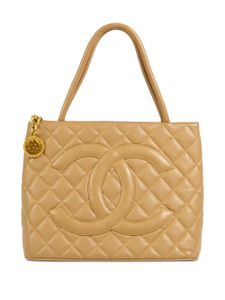 CHANEL Pre-Owned sac à main matelassé Medallion (2002) - Tons neutres