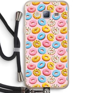 Pink donuts: Samsung Galaxy J3 (2016) Transparant Hoesje met koord