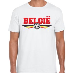 Belgie landen / voetbal t-shirt wit heren 2XL  -