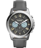 Horlogeband Fossil FS5183 Leder Grijs 22mm