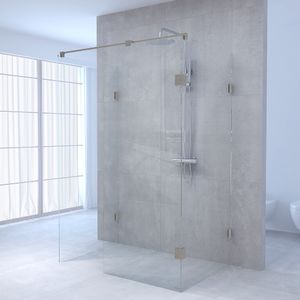 Brauer JC profielloze inloopdouche XL 140x100cm geborsteld RVS
