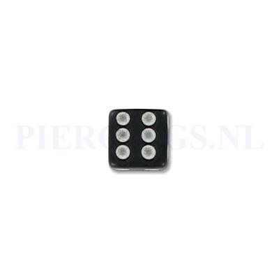Balletje 1.2 mm acryl dobbelsteen zwart