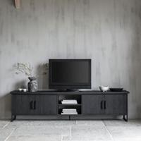 DTP Home TV-meubel Beam Teakhout, 220cm - Zwart - thumbnail