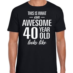 Awesome 40 year / 40 jaar cadeau t-shirt zwart heren