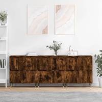 Dressoirs 3 st bewerkt hout gerookt eikenkleurig