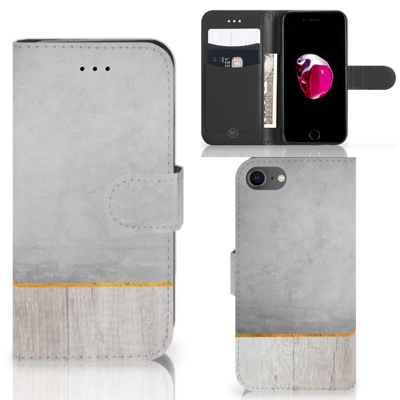 iPhone 7 | 8 | SE (2020) | SE (2022) | Book Style Case | Wood Concrete