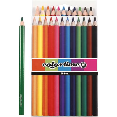 Creativ Company Driehoekige jumbo kleurpotloden - basiskleuren, 12st.