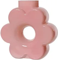 Decoris vaas glas deco 14.5x5.5x14.5cm roze