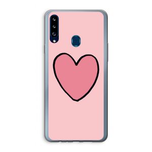 Hartje: Samsung Galaxy A20s Transparant Hoesje