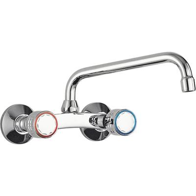 Keukenkraan Tres ESE-23 | Wandmontage | 360° Draaibaar | Mengkraan | 2-knops | Rond | Chroom