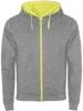 Roly RY1105 Fuji Sweat-Jacket - Heather Grey 58/Fluor Yellow 221 - XL