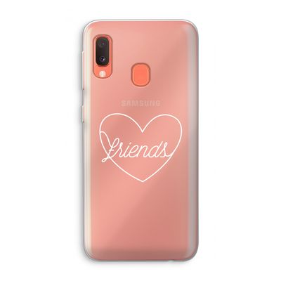 Friends heart pastel: Samsung Galaxy A20e Transparant Hoesje