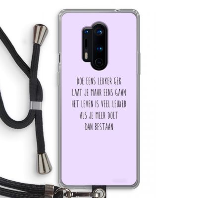 Gek: OnePlus 8 Pro Transparant Hoesje met koord