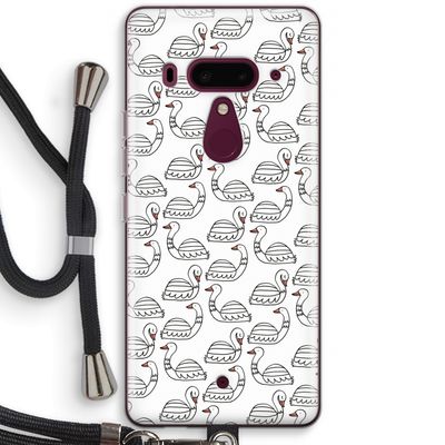 Zwanen: HTC U12+ Transparant Hoesje met koord